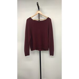 Quince Mongolian Cashmere Boatneck Sweater Rich Burgundy Sleeved Top M